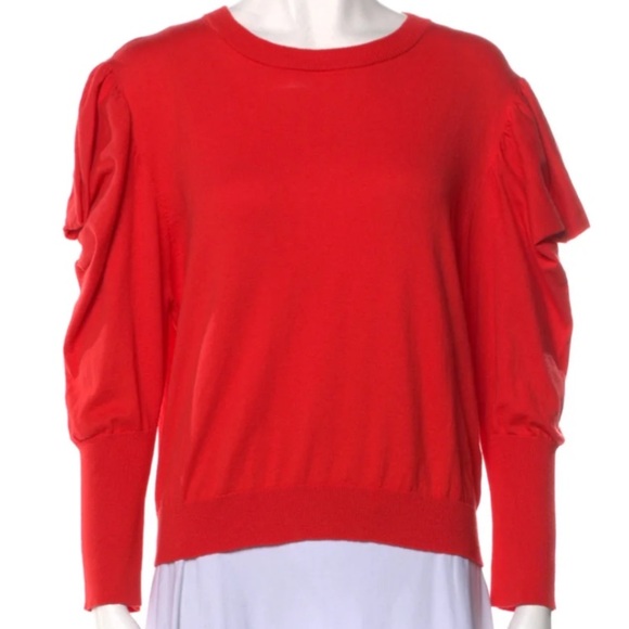 Misa Los Angeles Women’s Sweater Large Silk Blend Ruffle Sleeve Quiet Luxury - Picture 1 of 13